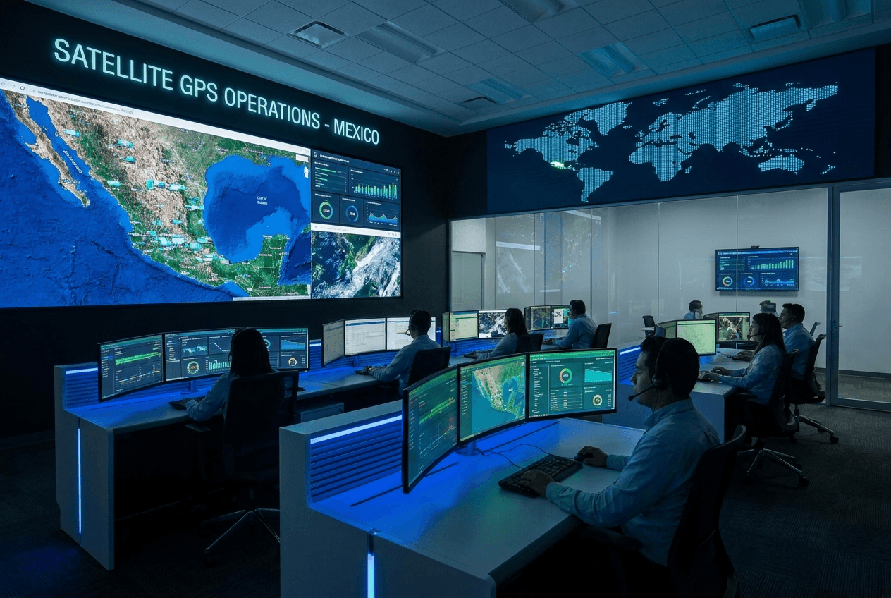 Centro de monitoreo satelital y telemetría para flotillas